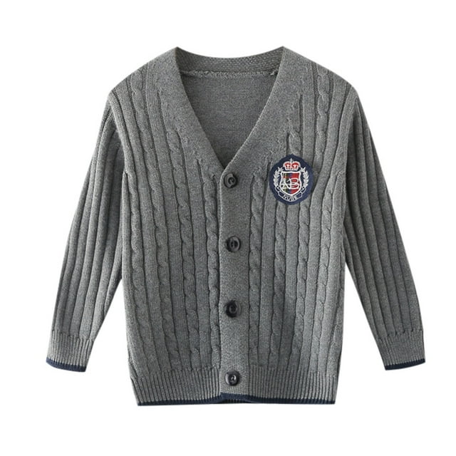 Girls And Toddler Long Sleeve Cable Knit Button Cardigan Sweater For Autumn Fall And Winter