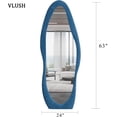 thumbnail image 2 of VLUSH Irregular Full Length Mirror, Floor Mirror Hanging & Leaning, 63"x24" Wavy Wall Mirror (Blue), 2 of 6