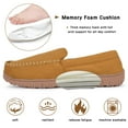 thumbnail image 5 of DSOLE Men's Moccasin Slippers Mens Memory Foam Slippers Slip On House Shoes Indoor Outdoor Anti-slip Sole Beige 8, 5 of 6