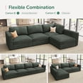 thumbnail image 3 of HONBAY Corduroy Oversized Sofa Bed Modular Sectional Sleeper Sofa with Storage for Living Room, Green, 3 of 11