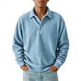 thumbnail image 2 of successthop Corduroy Button Down Shirt Men Casual Plus Size Collar Clothes Ribbed Cuff Long Sleeve Workwear Solid Tops, 2 of 5