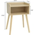 thumbnail image 5 of Nightstand, Mid Century Modern Side Table Bedroom with Storage, Small End Bedside Table with Solid Wood Legs for Living Room, Office Small Spaces (Natural), 5 of 13
