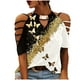 thumbnail image 1 of Sexy mujer Casual impreso media manga Halter collar Clod hombro pulóver blusa camiseta Tops Fridja bn1688, 1 of 5
