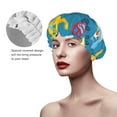 thumbnail image 4 of Balery Transportations With Cute Animals Shower Caps, Double Layer Waterproof Shower Cap, Double Layers Reusable Shower Cap With Soft Comfortable For Long Thick Hair Soft Bath Shower Hair Caps, 4 of 9
