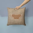 thumbnail image 2 of Carolines Treasures BB1039-BL-BN-PW1414 Butterfly Burlap and Brown   Canvas Fabric Decorative Pillow BB1039 14Hx14W, 2 of 4