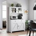 thumbnail image 6 of Ataucjin Kitchen Pantry Cabinet with Microwave Stand, Freestanding Hutch Cabinet with Buffet Cupboard, Tall Storage Cabinets with Adjustable Shelves for Kitchen, Dining Room, 6 of 7