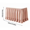 thumbnail image 2 of Khaki Checkered Ruffled Table Skirt, Detachable Wrap‑Around Table Curtain With Fastener Tape, Under‑Table Concealment Cover For Wedding Banquet, Buffet, Party, Podium Decoration (Khaki), 2 of 6