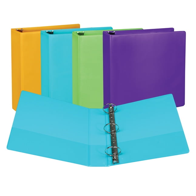 Samsill Fashion Round Ring View Binder, 2 Inches, Coral, Pack of 2