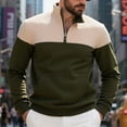 thumbnail image 3 of ShomPort Casual Sweatshirt for Mens Half Zip Stand Collar Long Sleeve Quarter Trendy Sweater Color Block Pullover Blouses, 3 of 8