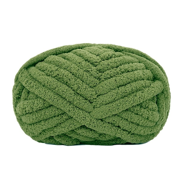 Yuarrent Hilo de manta tejido a mano, tacto suave y cómodo, proyectos de bricolaje, opción de regalo, poliéster Artesanía Verde oliva 25.6