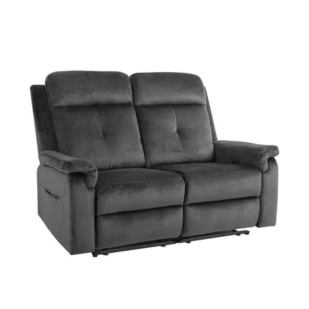 Fabric Loveseat Recliner Sofa with Heat and Massage, Wall Hugger Loveseat Recliner with Side Pocket, Reclining Loveseat for Living Room, Home Theater, RV