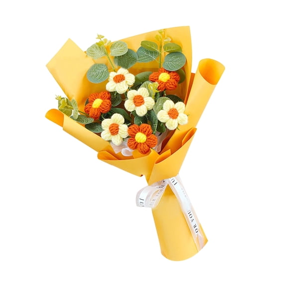 LEWEEN Plush Flower Bouquet - 13.78" Cute Flower Arrangement with Unique Expressions, Soft Stuffed Animal Gift Set for Birthday, Graduation, Mother's Day, Valentine's Day Home Decor