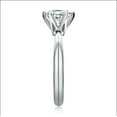 thumbnail image 3 of 4 cts Certified D Colorless Moissanite, Knife Edge Design, Rhodium Plated Sterling Silver 6 Prong Solitaire Engagement Ring, Wedding Ring, 3 of 6