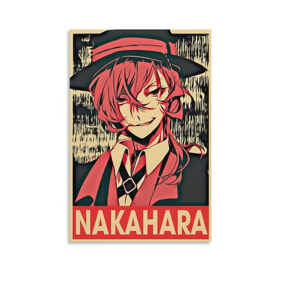 Bungo Stray Dogs Poster Chuya Nakahara Wall Art Poster Scroll Canvas Painting Picture Living Room Decor Home 12x18inch(30x45cm)