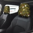 thumbnail image 2 of Kdxio Gnomes Playing in the Garden Pattern Print 2 Piece Car Head Rest Covers Set Auto Front/Rear Seats Headrest Cover Universal Fit Most Cars,Sedan, SUV, 2 of 9