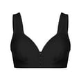 thumbnail image 6 of JGTDBPO Front Closure Bras For Women Plus Size Comfortable Bras Front Snap Bras Post Surgery Vest Breathable Gathering Front Opening Buckle Bra Wireless Minimizer Bra Everyday Bra 3-Pack, 6 of 8