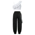 thumbnail image 2 of DPOIS Kids Girls Hip Hop Dance Outfits Sequine Crop Top with Jogger Pants White 10, 2 of 7