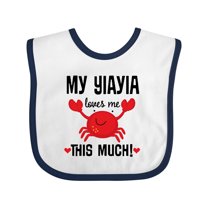 Inktastic My Yiayia Loves Me Grandson Boys or Girls Baby Bib