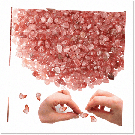 Watermelon Red Chip Stone Beads 400pcs - Irregular Gemstones for DIY Jewelry Making - 5-8mm Size