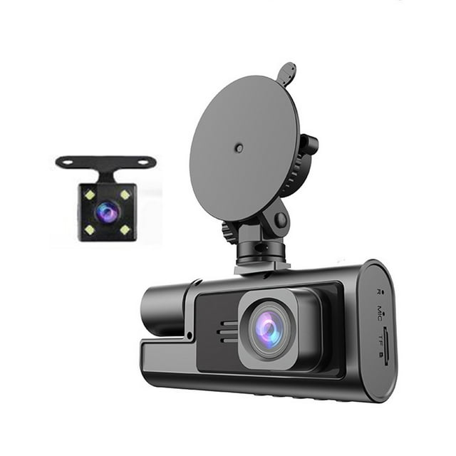 Penkiiy Dash Cam Front Inside And Rear 1080P Dash Camera For Cars With Infrared Night Vision 140 Degrees Wide Parking Monitor Gravity Sensing Loop Recording