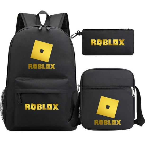 ROBLOX juego dorado de tres piezas, mochila para adolescentes, estudiantes de primaria y secundaria, mochila para hombre y mujer