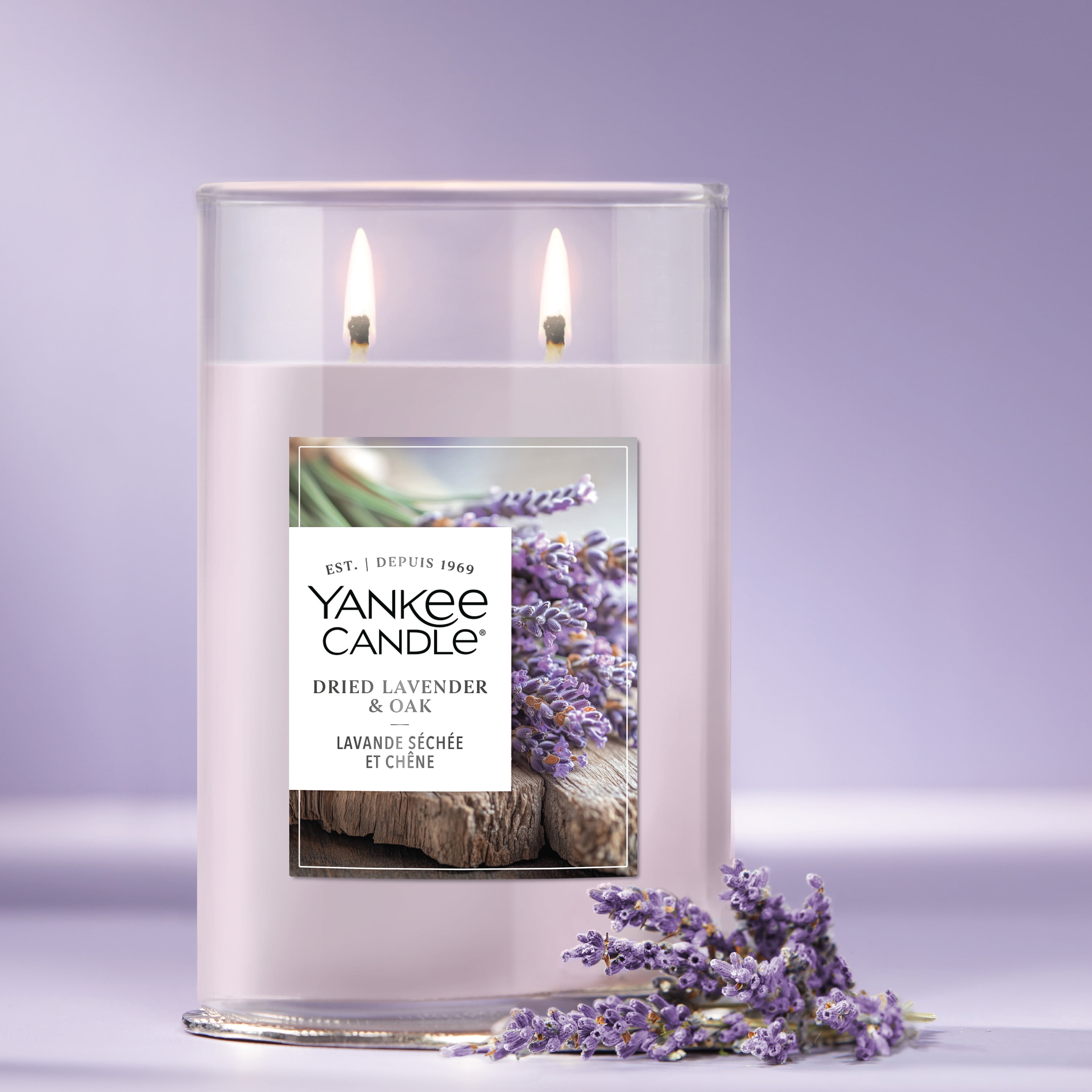 Yankee Candle Scented Candle, Dried Lavender & Oak, 20 oz Signature Large Tumbler, 2 Wicks