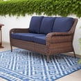 thumbnail image 7 of Krikacy Wicker Three-Seat Sofa HDPE Hand-Woven All-Weather Rattan Furniture for Patio Deck,Blue, 7 of 7