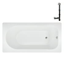 Streamline N-4240-733-CH 66 in. x 34 in. Acrylic Soaking Drop-In Bathtub in Glossy White, With External Drain in Polished Chrome
