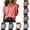 Red, variant on Fancifize Short Sleeve Hoodies for Women V Neck Striped Button Down Shirts Casual Loose Blouses Summer Hooded Tops