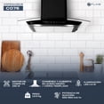 thumbnail image 3 of FLINE | Campana de cocina 76 cm | DE PARED |Cristal curvo y color Negro Matte | Controles Touch | extractora | 3 velocidades | Copenhague 76, 3 of 6