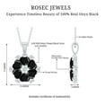 thumbnail image 5 of Rosec Jewels Natural Black Onyx Flower Pendant with Chain - AAA Quality - Black Onyx and Moissanite Necklace - with Jewelry Box, 18K White Gold, 5 of 6