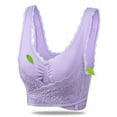 thumbnail image 5 of Women Solid Color New Cross Side Buckle Without Rims Gathered Sports Underwear Sleep Bra, 5 of 6