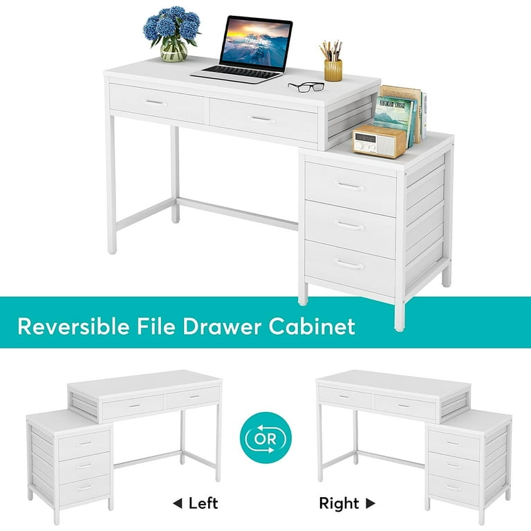 Tribesigns Computer Desk with 5 Drawers, Home Office Desks with