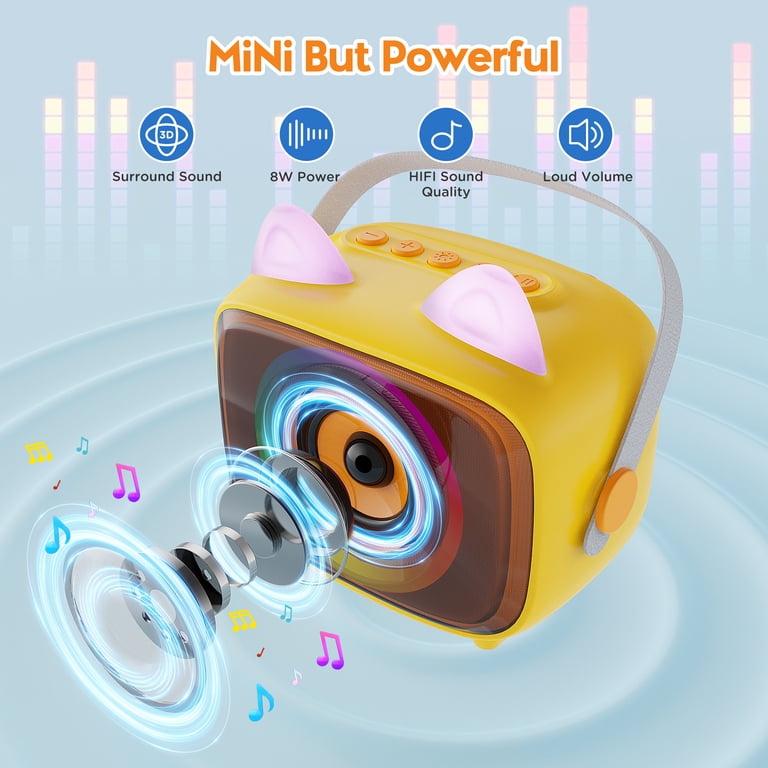 Mini BIGASUO For Adults Kids With 2 UHF Wireless Microphones Karaoke ...