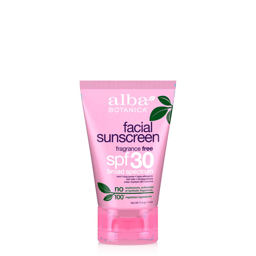 Alba Botanica Facial Sunscreen Fragrance Free Lotion SPF 30, 4 Oz