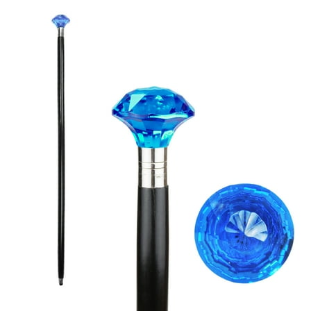 Walking Stick Blue Glass Cane - Bling Canes for Women- Walking Cane for Men, Seniors - Elderly Assistance