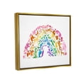 thumbnail image 2 of Stupell Industries Mixed Rainbow Animals Wildlife Arched Rainbow Shape Graphic Art Metallic Gold Floating Framed Canvas Print Wall Art, Design by Dishique, 2 of 5