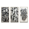 thumbnail image 2 of Designart "Abstract Urban Vision Black and White II" Modern Geometric Framed Wall Art Set Of 3 - Black Abstract Frame Gallery Wall Set For Home Decor, 2 of 6