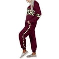 thumbnail image 5 of Eryao 2 Piece Jogger Sets for Women Fall Long Sleeve Round Neck Tops and Drawstring Sweatpants with Pockets Winter Lightweight Outdoor Tracksuits Loungewear,Wine,XXL, 5 of 8