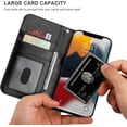 thumbnail image 5 of for iPhone 13 Pro Max Wallet Case Compatible with MagSafe Wireless Charging, RFID Blocking Magnetic Leather Case with Card Slots Holder Kickstand Detachable Wrist Strap 6.7 Inch (Black), 5 of 16