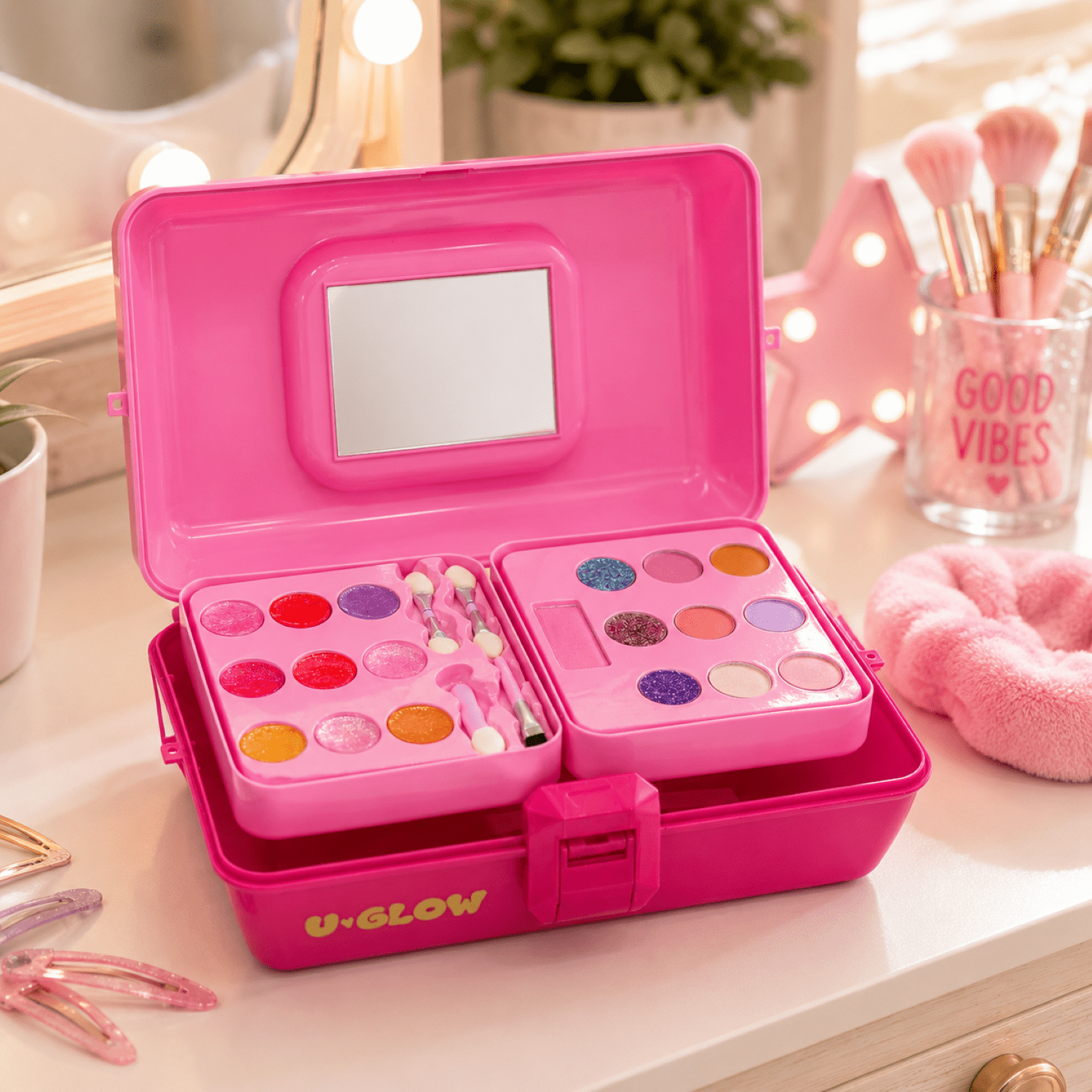 My Beauty Spot U-Glow Makeup Kit for Kids, Pink, 19 Pieces