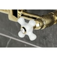 thumbnail image 2 of Kingston Brass KS1262PX Heritage Double-Handle Wall-Mount Bridge Kitchen Faucet, Polished Brass, 2 of 7