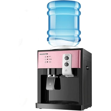 5 Gallon Top Loading Countertop Water Cooler Dispenser, 110V Electric Hot & Cold & Warm Water Dispenser, Desktop Water Chiller Equipment for 1 to 5 Gallon Bottles for Home Kitchen Office (Rose Gold)