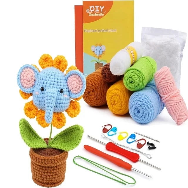 Crochet Kit for Beginners DIY Animal Crochet Kit Knitting Kit Complete Starter Kit for Adults with Detailed Tutorials