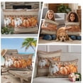 thumbnail image 5 of Orange Pumpkin Outdoor Waterproof Pillow Covers, Thanksgiving Fall Leaves Botanical Wood Decorative Square Throw Pillowcase Sofa Cushion Sham for Patio/Couch/Chair, 26"x26" 2 Pack, 5 of 8