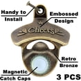 thumbnail image 3 of HAIICEN Vintage Magnetic Beer Opener Wall Mounted Cheers Antique Bronze Bottle Cap Opener for Kitchen (3 Packs), 3 of 5