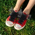 thumbnail image 3 of HYG 2 Pairs Black Ribbon Shoe Laces Fashion Glitter Shoelaces Flat Snow Yarn Shoelace Elastic Organza Shoe Strings for Girl Women Sneakers Boots, 3 of 6