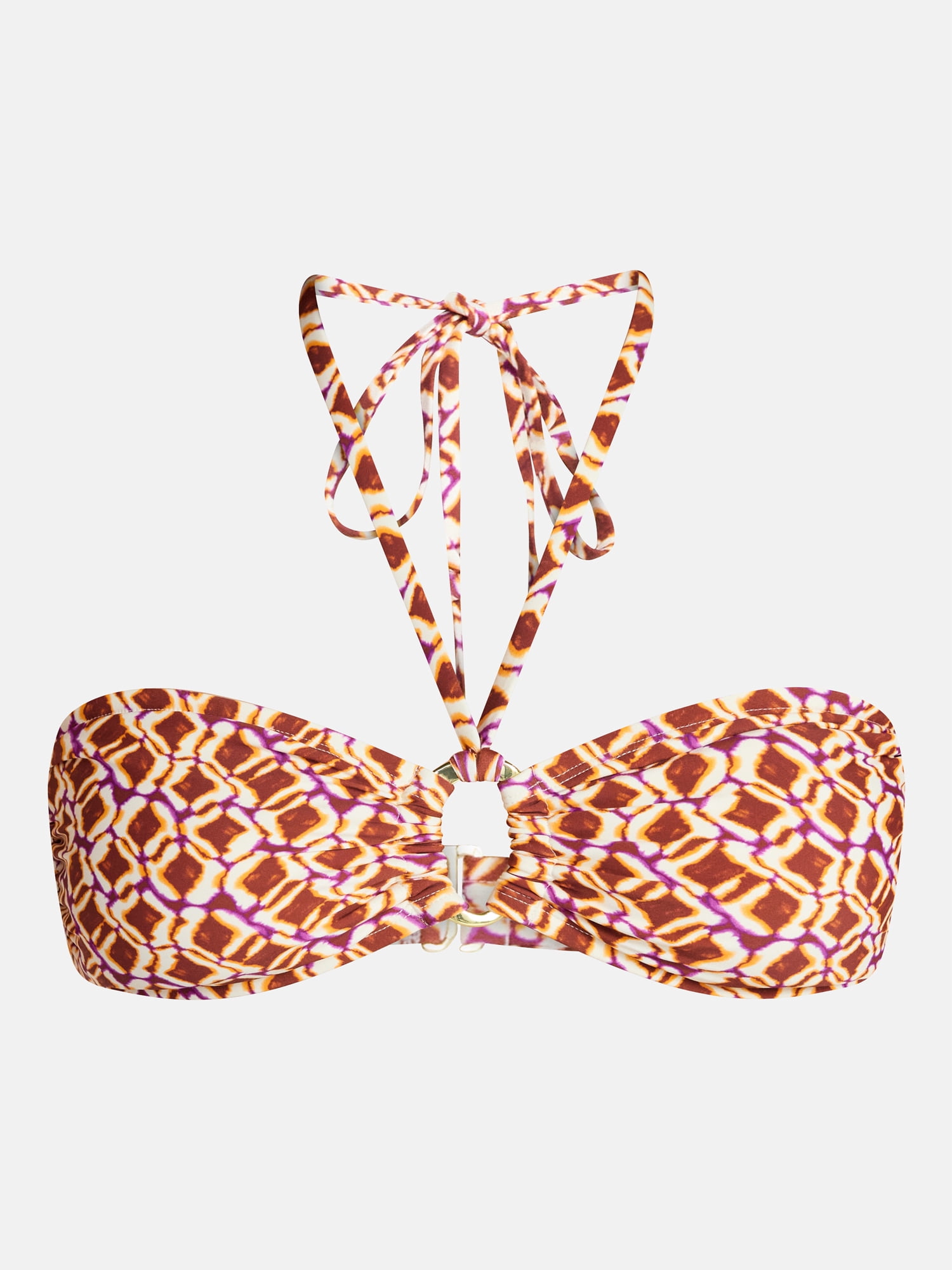Time and Tru Women's and Women's Plus O Ring Bandeau Bikini Top, Sizes XS-3X