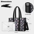 thumbnail image 5 of Teacher Tote Bag,Dark Blue Ballerina Swan Pattern Teacher Utility Tote Bag,Large Work Tote Bags for Women with Multiple Pockets,Top Zipper Closure,13.8x10.6x6.7 Inch, 5 of 5