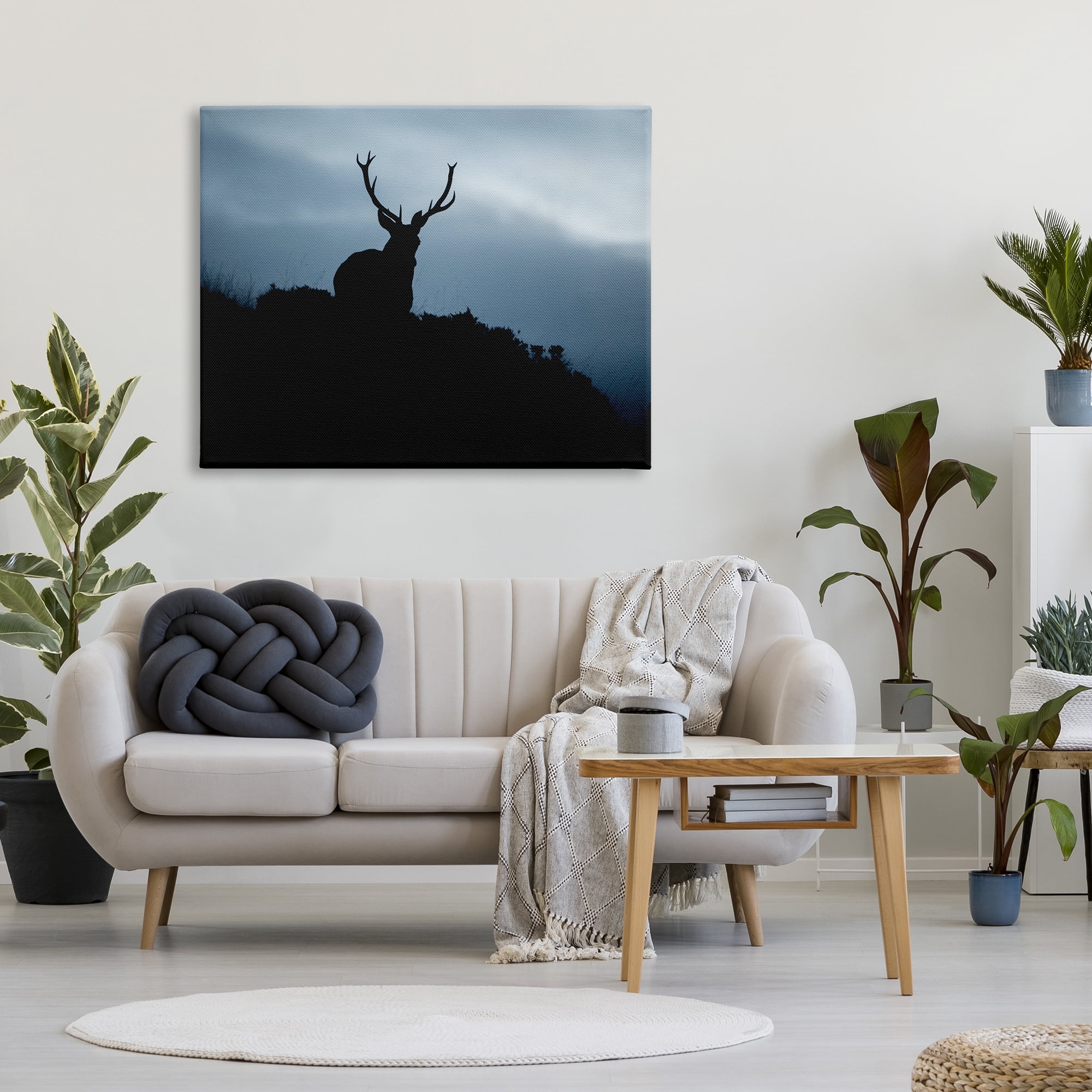 Stupell Industries Elk Silhouette At Dusk Deep Blue Night Sky Photograph Gallery Wrapped Canvas Print Wall Art, Design by James Dobson